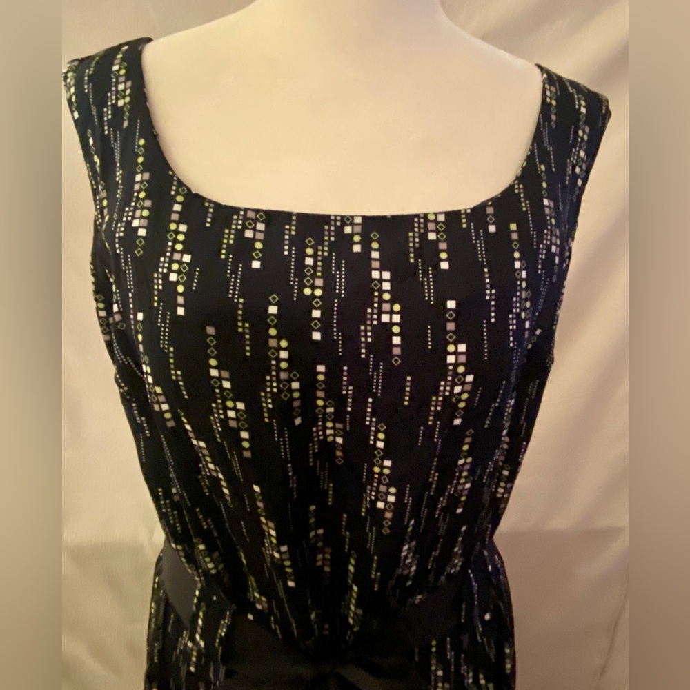 Studio 1 Women’s Black Sleeveless Dress w/ Belt Full Back Zipper Scoop Neck 18W - Picture 2 of 7